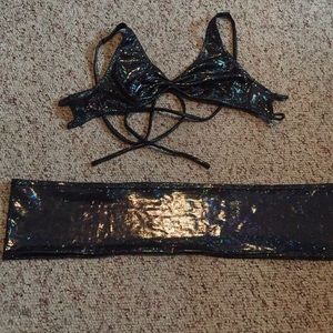 SOLD L Rose Designs dance top and hip belt